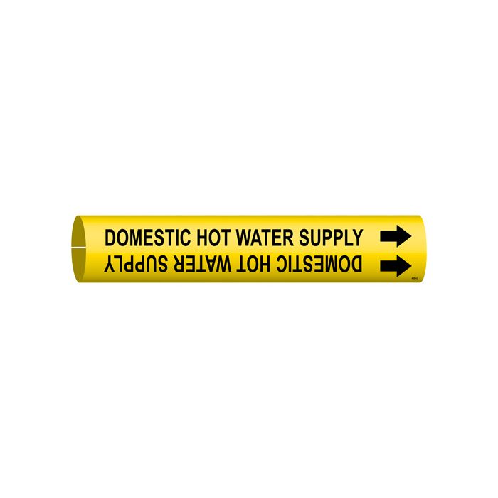 "Domestic Hot Water Supply" Pipe Marker