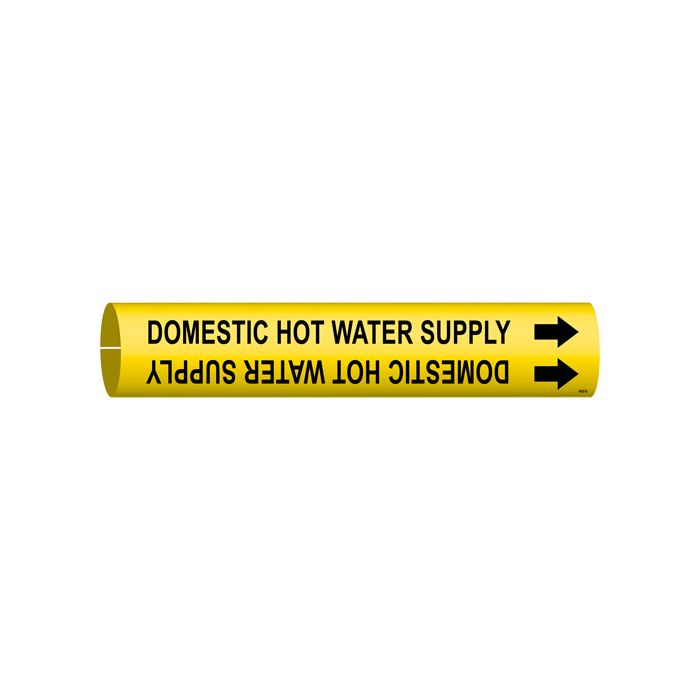"Domestic Hot Water Supply" Pipe Marker