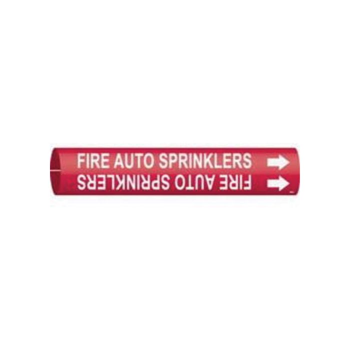 "Fire Auto Sprinklers" Pipe Marker
