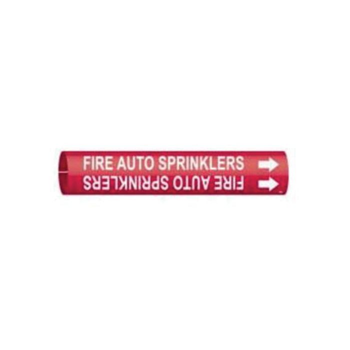 "Fire Auto Sprinklers" Pipe Marker