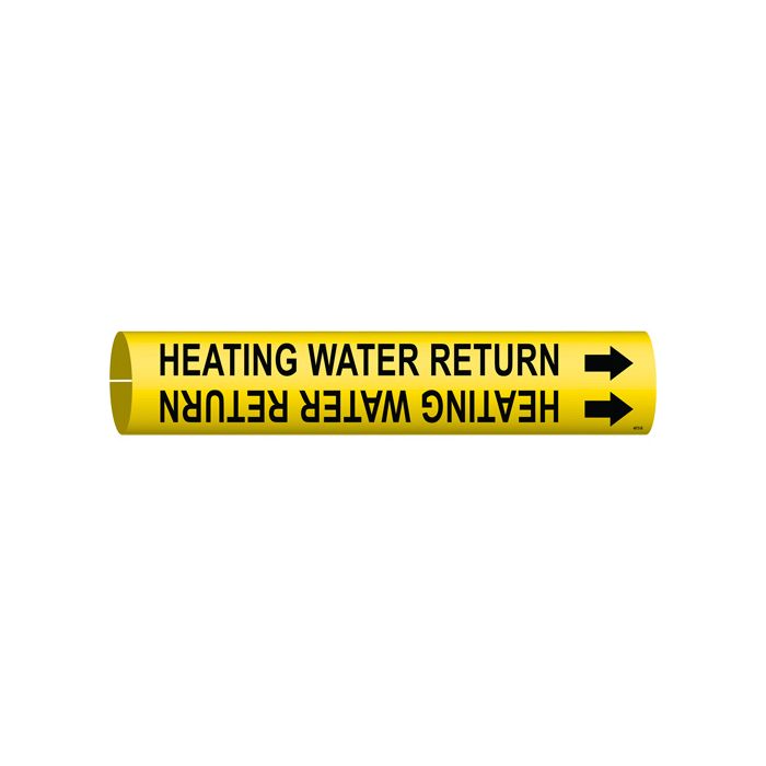 "Heating Water Return" Pipe Marker