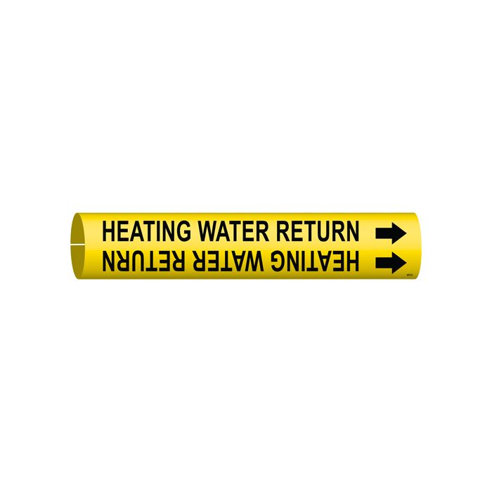 "Heating Water Return" Pipe Marker