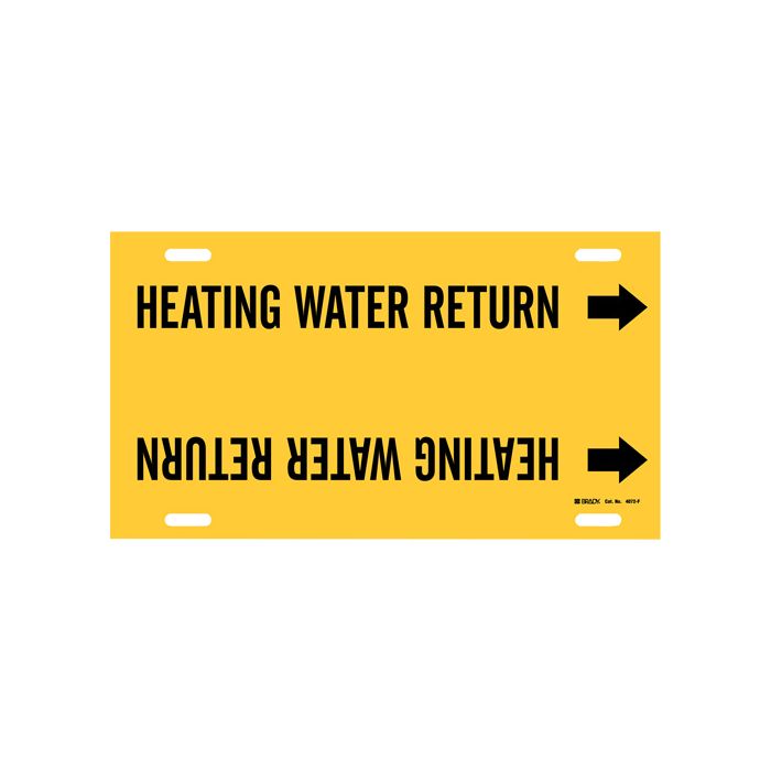 "Heating Water Return" Pipe Marker