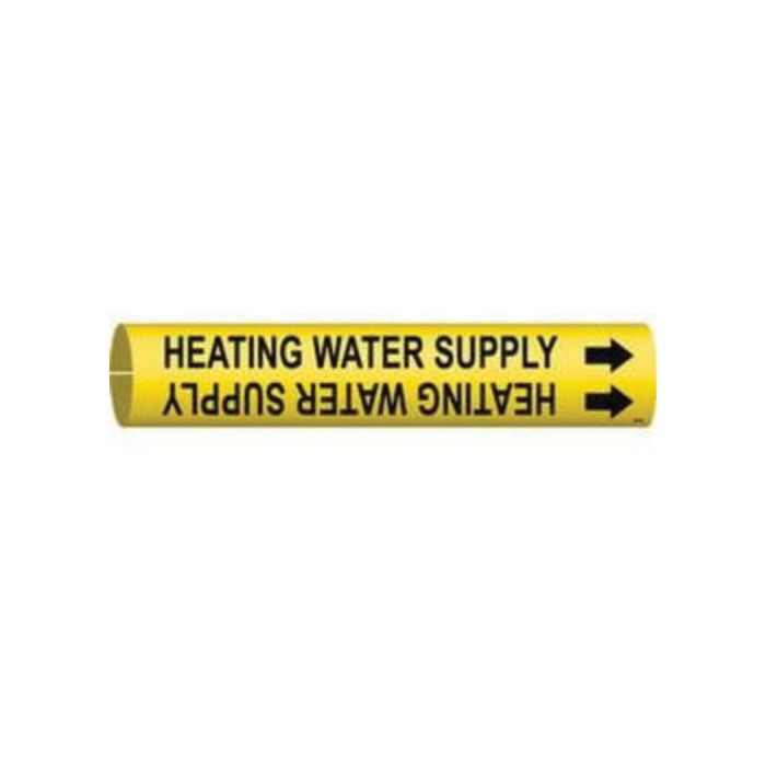 "Heating Water Supply" Pipe Marker