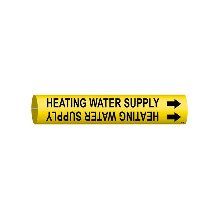 "Heating Water Supply" Pipe Marker