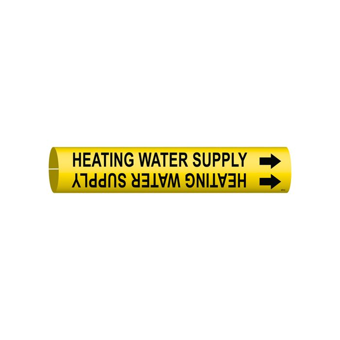 "Heating Water Supply" Pipe Marker