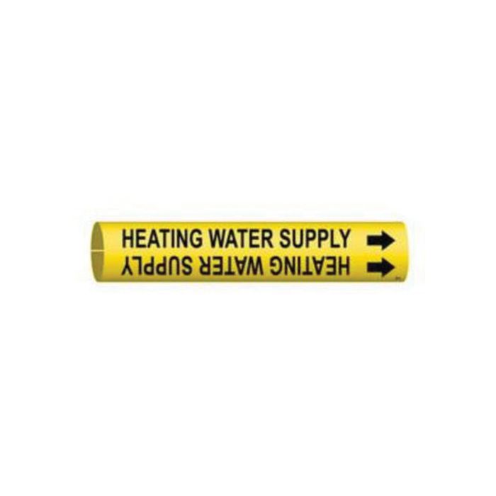 "Heating Water Supply" Pipe Marker