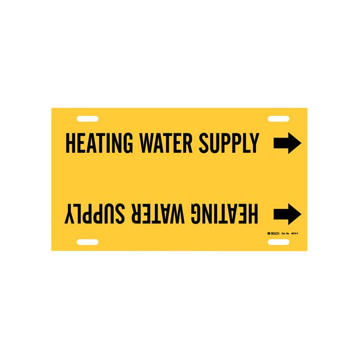 "Heating Water Supply" Pipe Marker