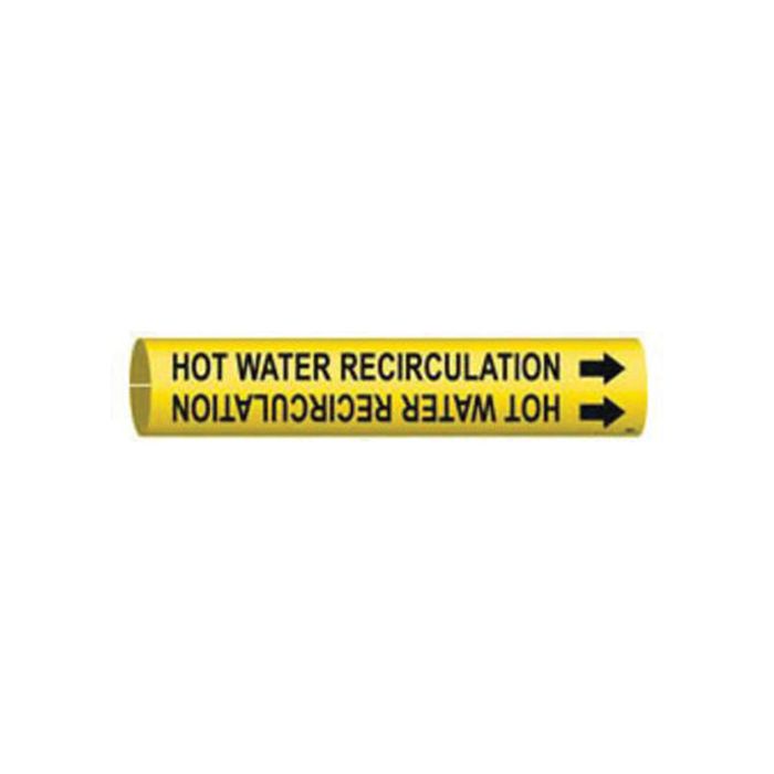 "Hot Water Recirculation" Pipe Marker