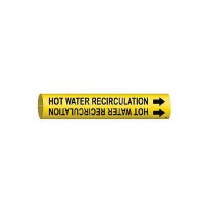 "Hot Water Recirculation" Pipe Marker