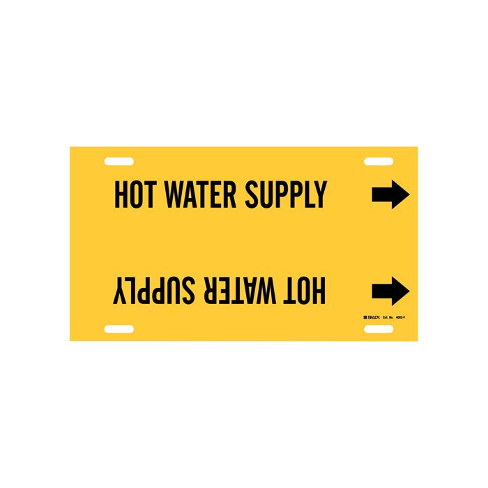 "Hot Water Supply" Pipe Marker