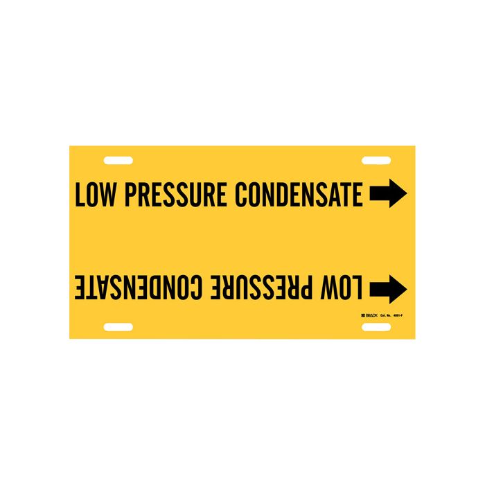 "Low Pressure Condensate" Pipe Marker