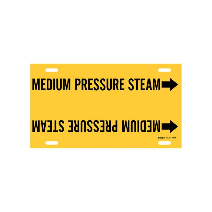 "Medium Pressure Steam" Pipe Marker
