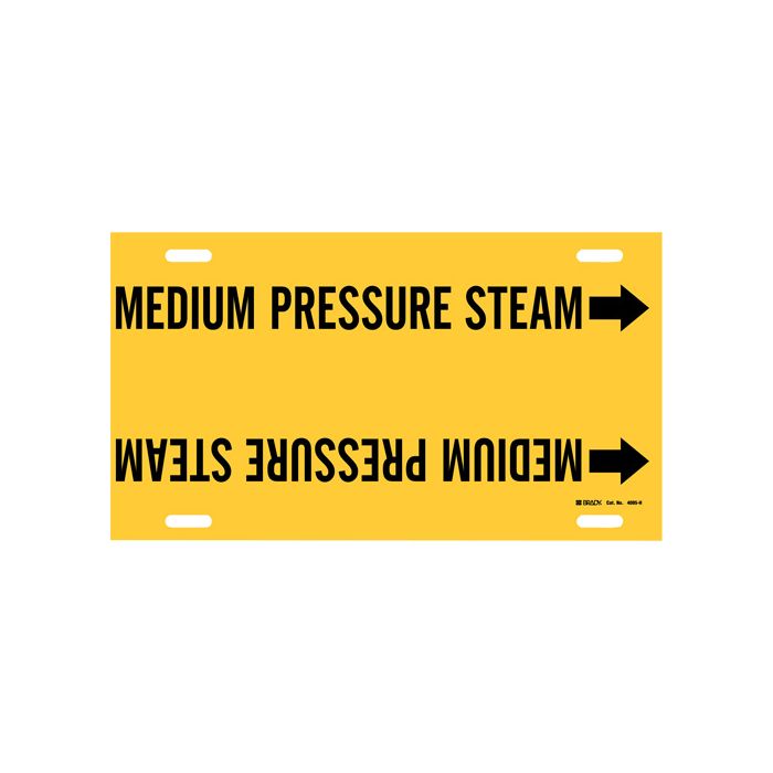 "Medium Pressure Steam" Pipe Marker