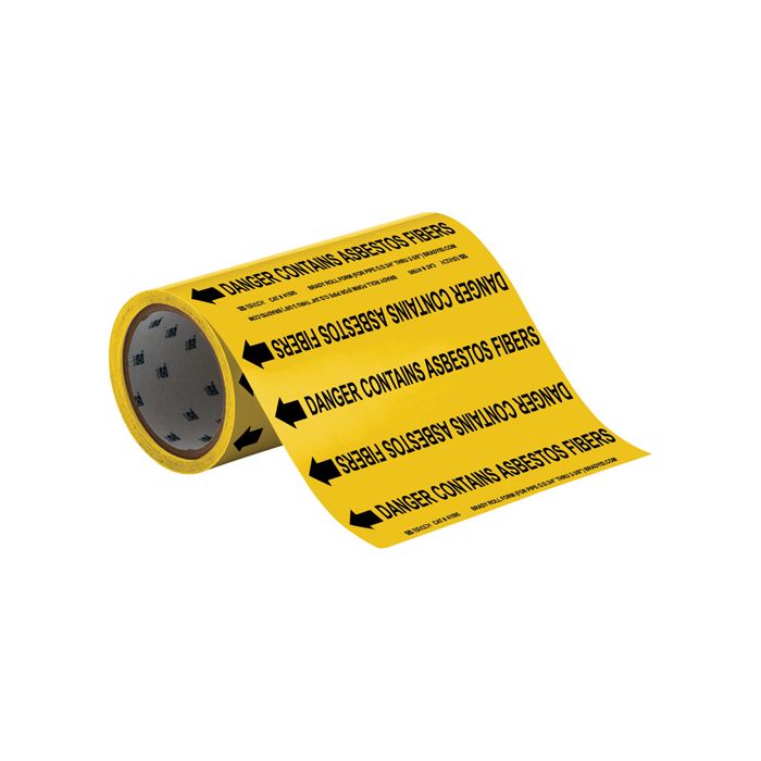 "Danger Contains Asbestos Fiber" Roll Form Pipe Markers
