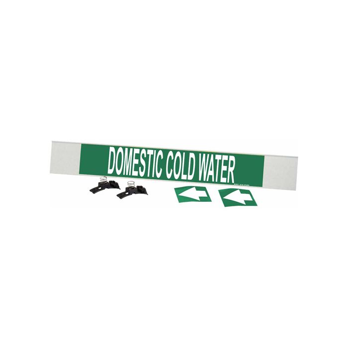 "Domestic Cold Water" Pipe Marker