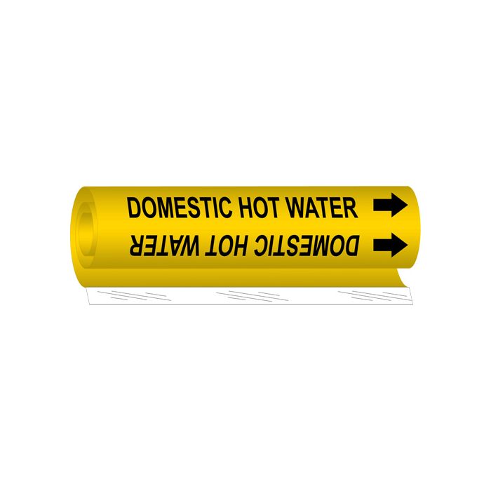 "Domestic Hot Water" Pipe Marker