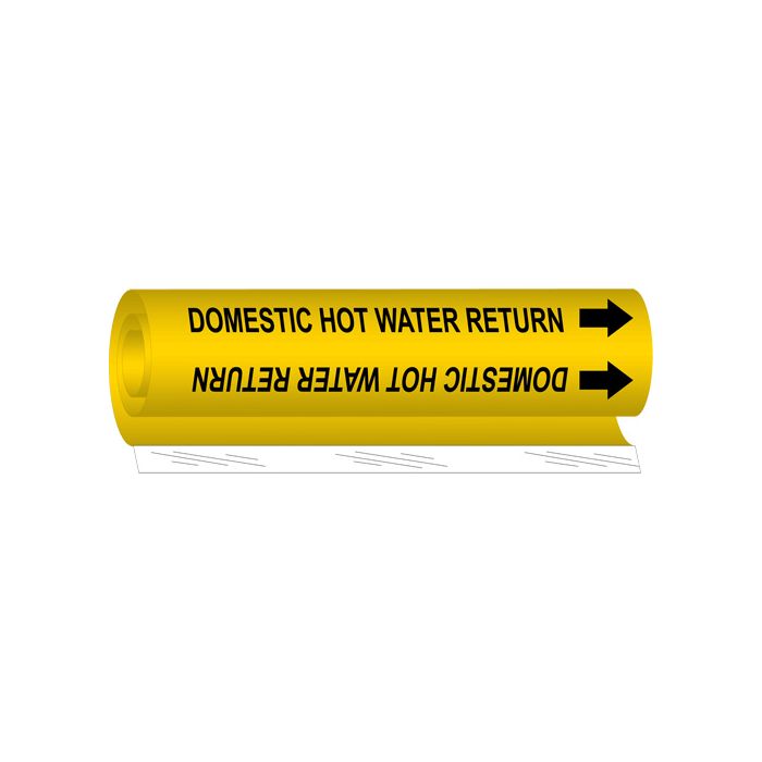 "Domestic Hot Water Return" Pipe Marker