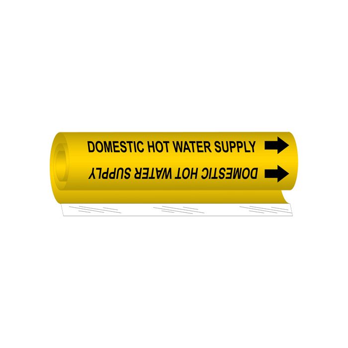 "Domestic Hot Water Supply" Pipe Marker