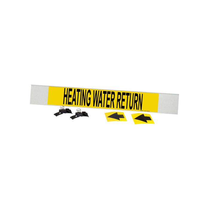"Heating Water Return" Pipe Marker