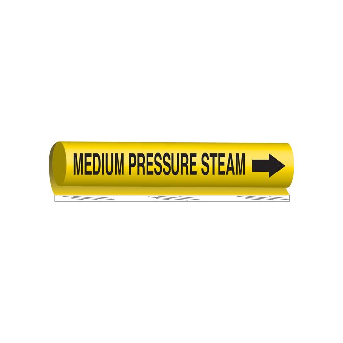 "Medium Pressure Steam" Pipe Marker