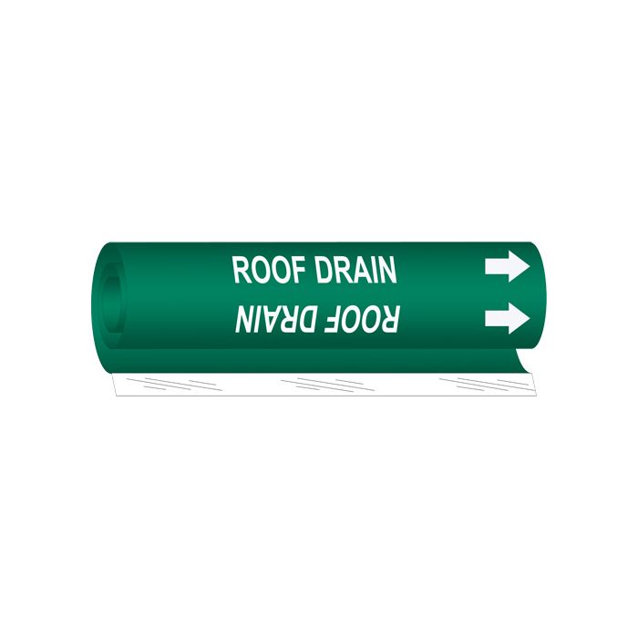 "Roof Drain" Pipe Marker