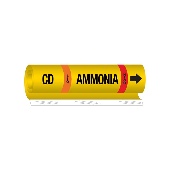 "CD Liq Ammonia High" Ammonia (IIAR) Pipe Marker