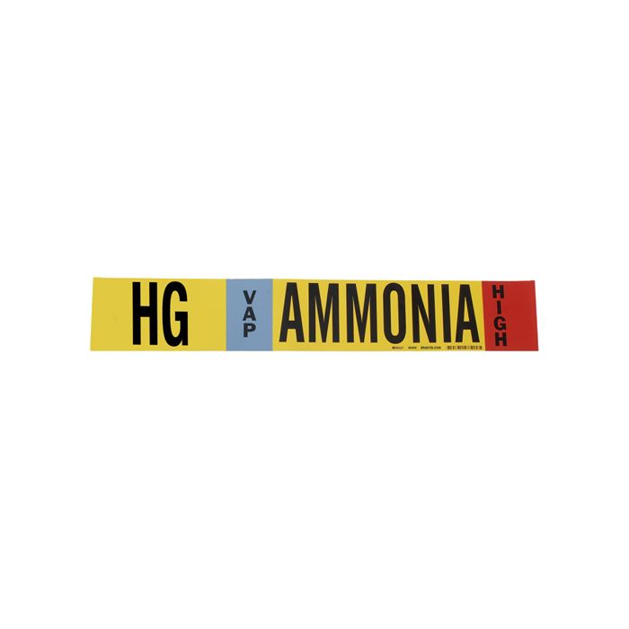 "HG Vap Ammonia High" Ammonia (IIAR) Pipe Marker