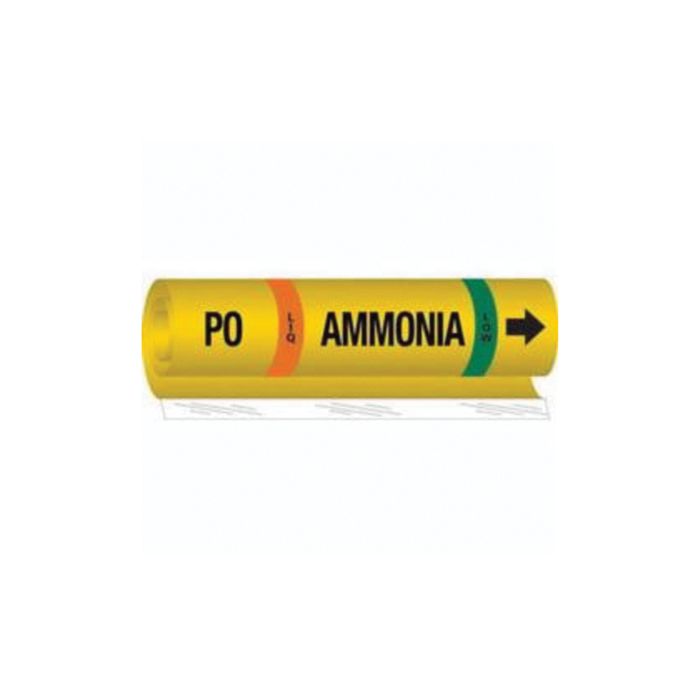 "PO Liq Ammonia Low" Ammonia (IIAR) Pipe Marker