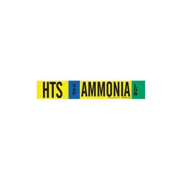 "HTS Vap Ammonia Low" Ammonia (IIAR) Pipe Marker