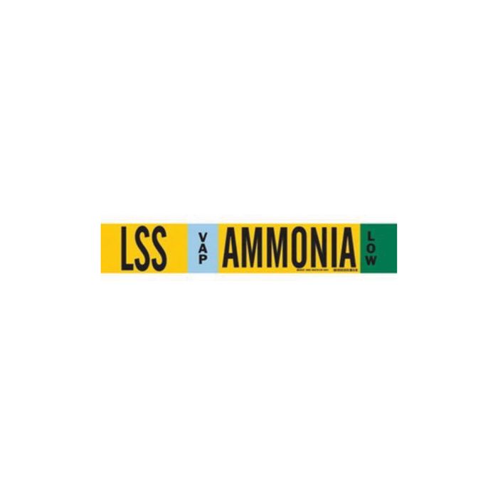 "LSS Vap Ammonia Low" Ammonia (IIAR) Pipe Marker