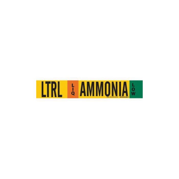 "LTRL Liq Ammonia Low" Ammonia (IIAR) Pipe Marker