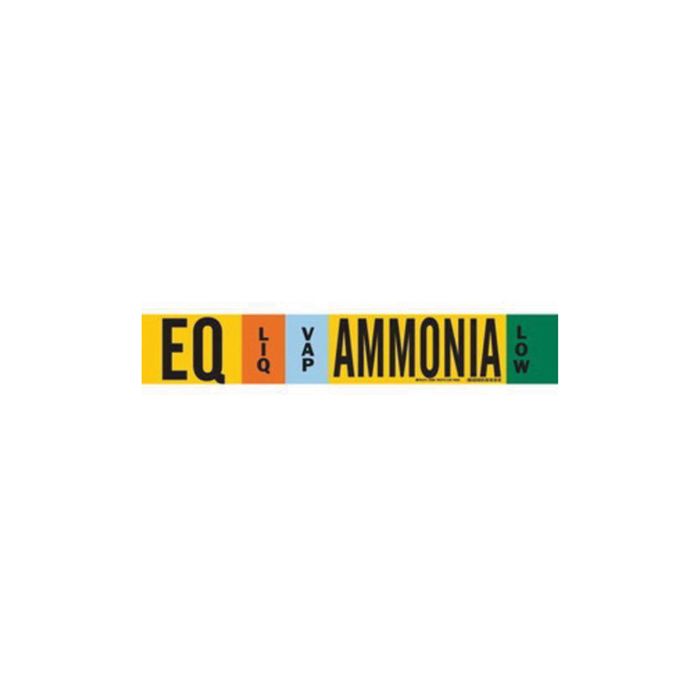 "EQ Liq/Vap Ammonia Low" Ammonia (IIAR) Pipe Marker