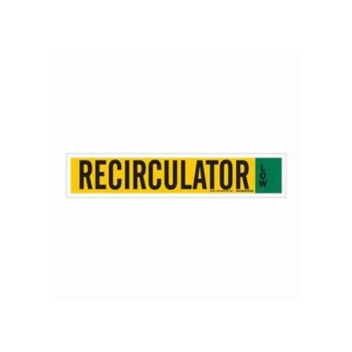 "Recirculator" Ammonia (IIAR) Pipe Marker