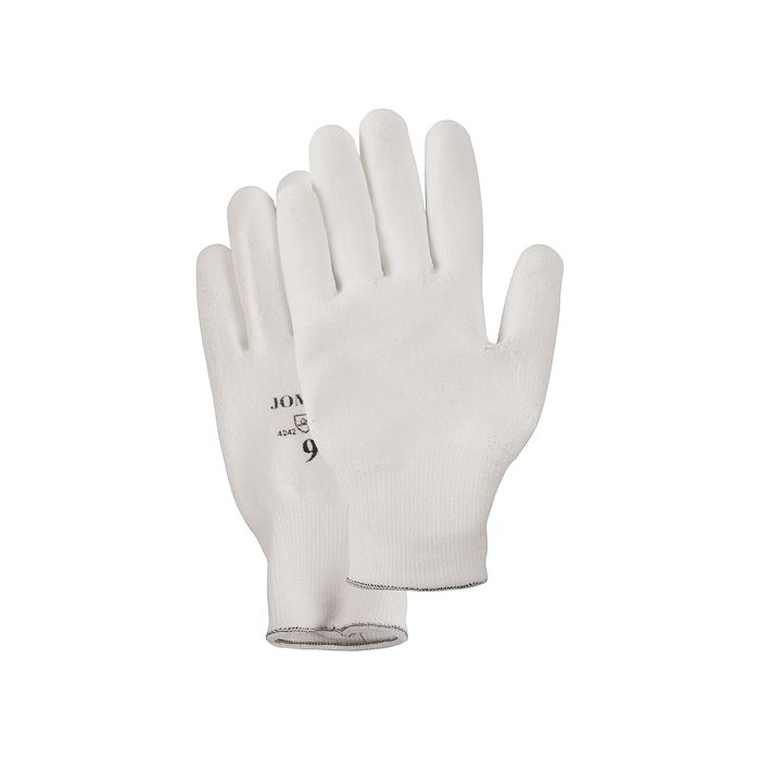 White Knit Palm Coated Gloves