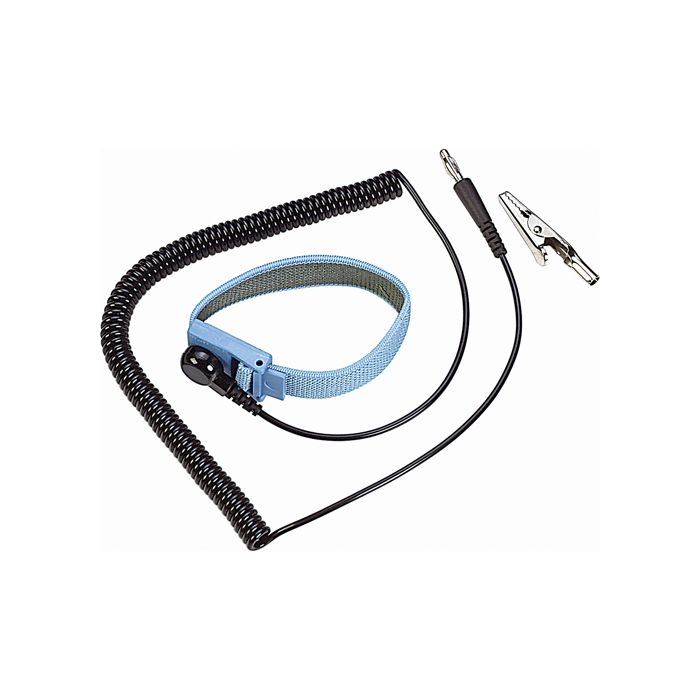 ESD 6' Coil Cord with Wrist Strap