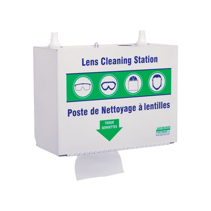 Metal Lens Cleaning Stations - Two 500ml Solutions & 1 Box of Tissue