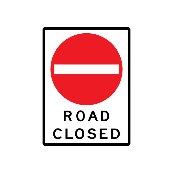 "Road Closed" Roll-Up Traffic Sign