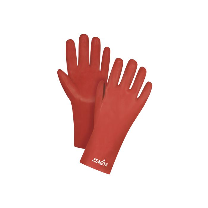 Red Smooth-Finish Chemical-Resistant Gloves