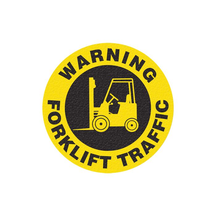 "Warning Forklift Traffic" Floor Sign