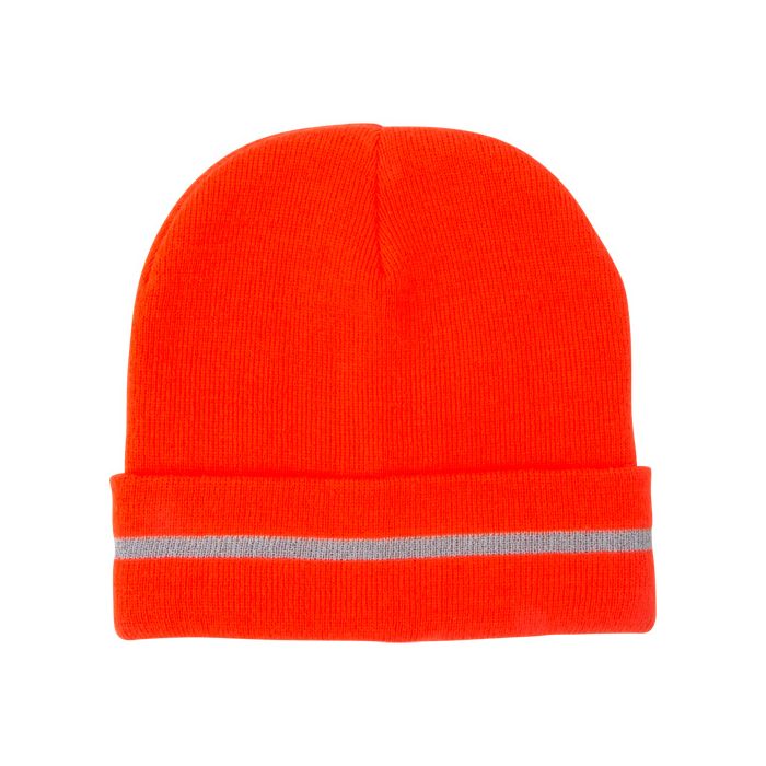 High Visibility Knit Hat with Reflective Stripe