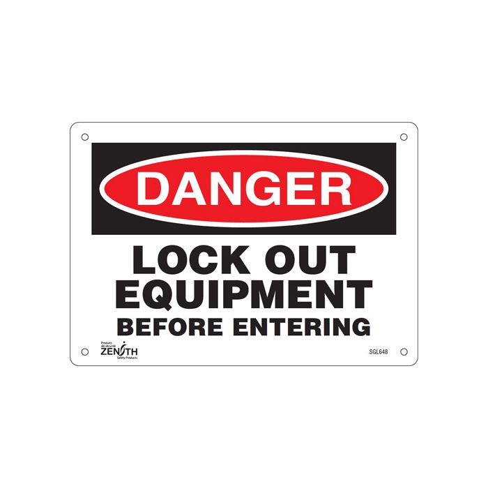 "Lock Out Equipment Before Entering" Sign