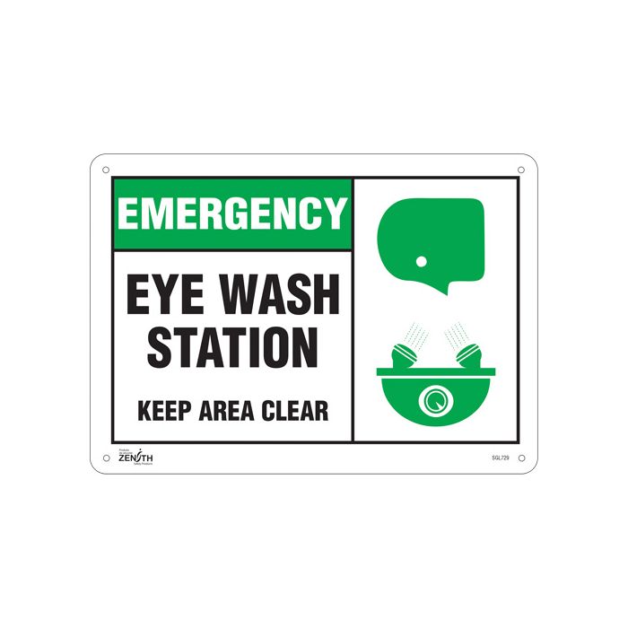 "Eye wash Station Keep Area Clear" Sign