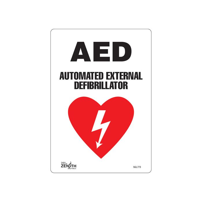 "AED Automated External Defibrillator" Sign