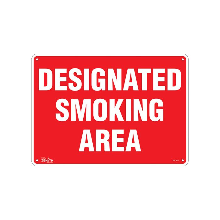 "Designated Smoking Area" Sign