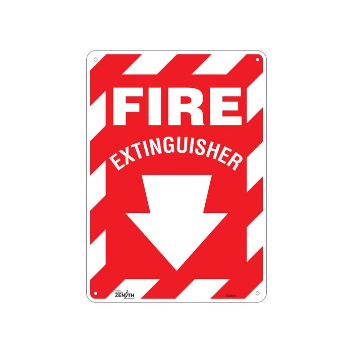 "Fire Extinguisher" with Down Arrow Sign