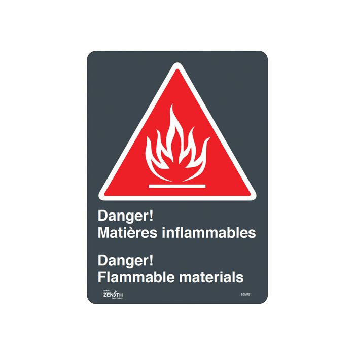 "Flammable Materials/Matières Inflammable" Sign