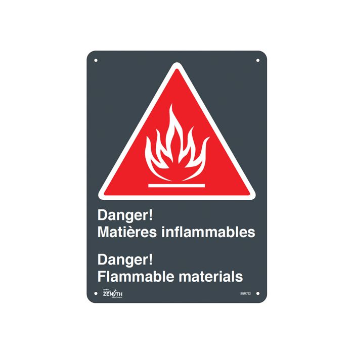 "Flammable Materials/Matières Inflammable" Sign