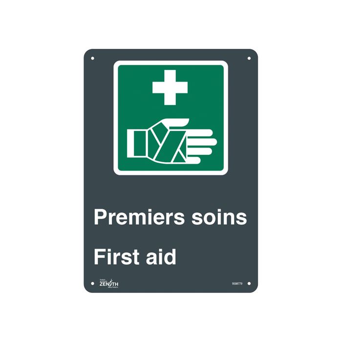 "Premier Soins/First Aid" Sign