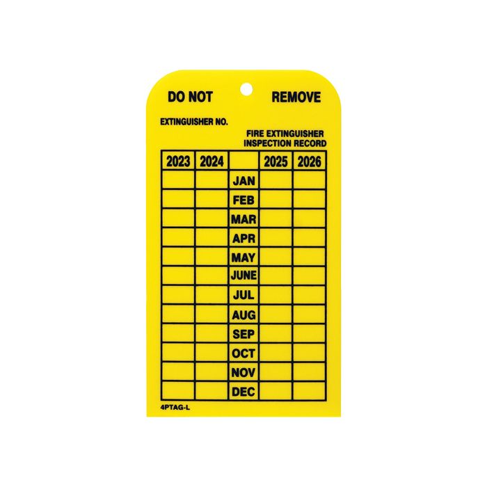 Four Year Fire Extinguisher Inspection Tag